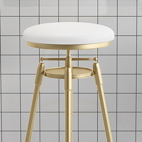 Contemporary Adjustable Height Swivel Round Bar Stool with Footrest