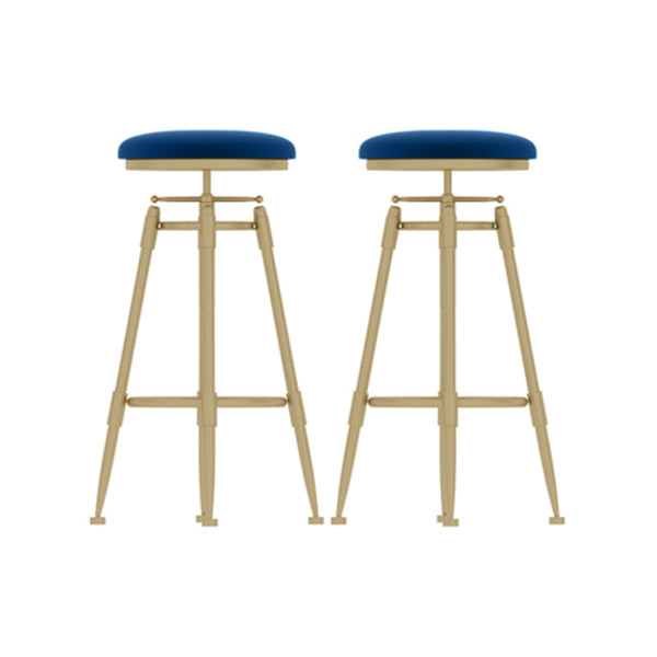 Contemporary Adjustable Height Swivel Round Bar Stool with Footrest