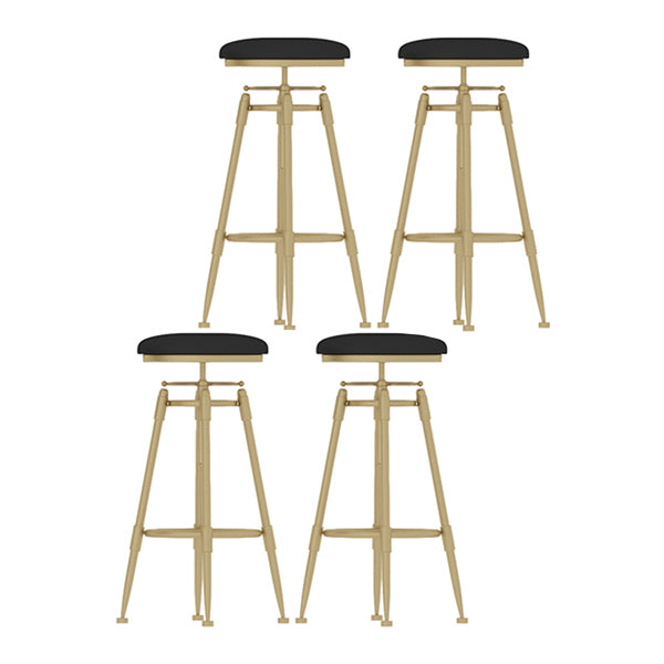 Contemporary Adjustable Height Swivel Round Bar Stool with Footrest