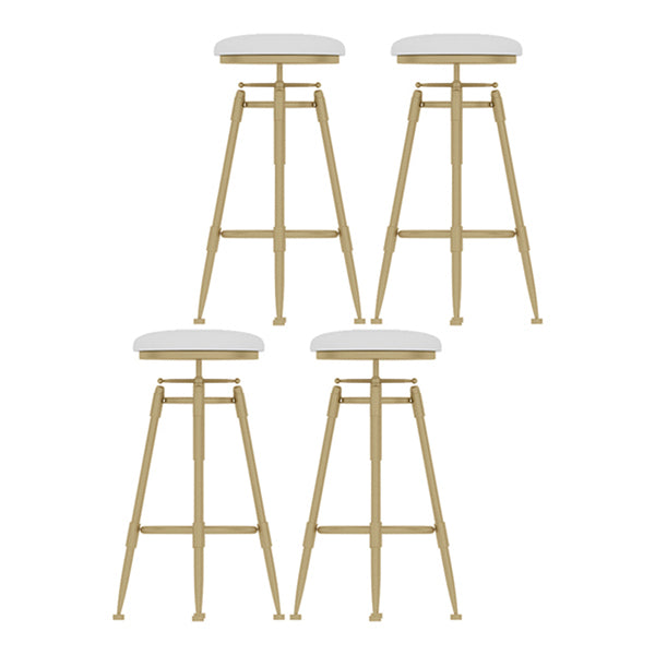 Contemporary Adjustable Height Swivel Round Bar Stool with Footrest