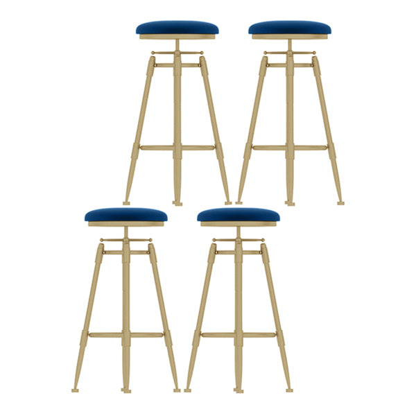Contemporary Adjustable Height Swivel Round Bar Stool with Footrest