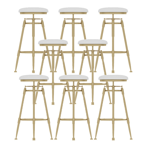 Contemporary Adjustable Height Swivel Round Bar Stool with Footrest