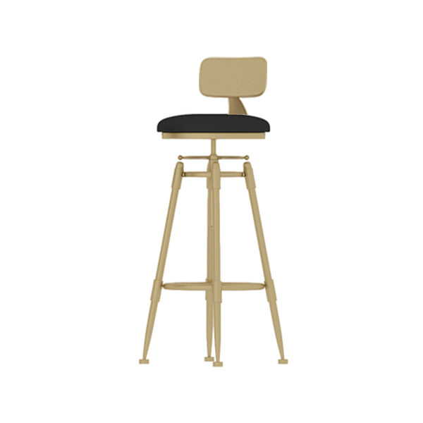Contemporary Adjustable Height Swivel Round Bar Stool with Footrest