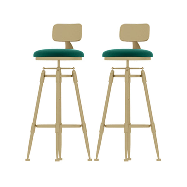 Contemporary Adjustable Height Swivel Round Bar Stool with Footrest