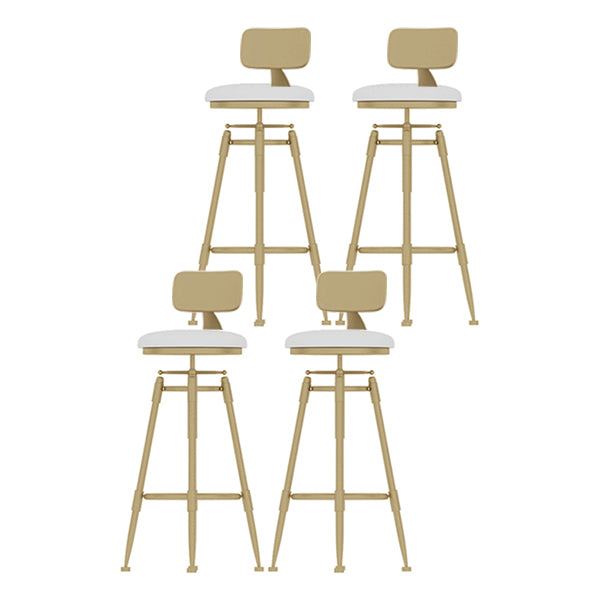 Contemporary Adjustable Height Swivel Round Bar Stool with Footrest