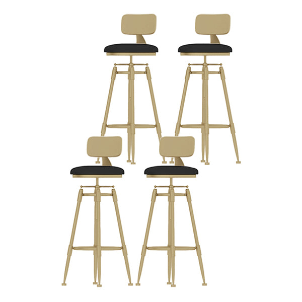 Contemporary Adjustable Height Swivel Round Bar Stool with Footrest
