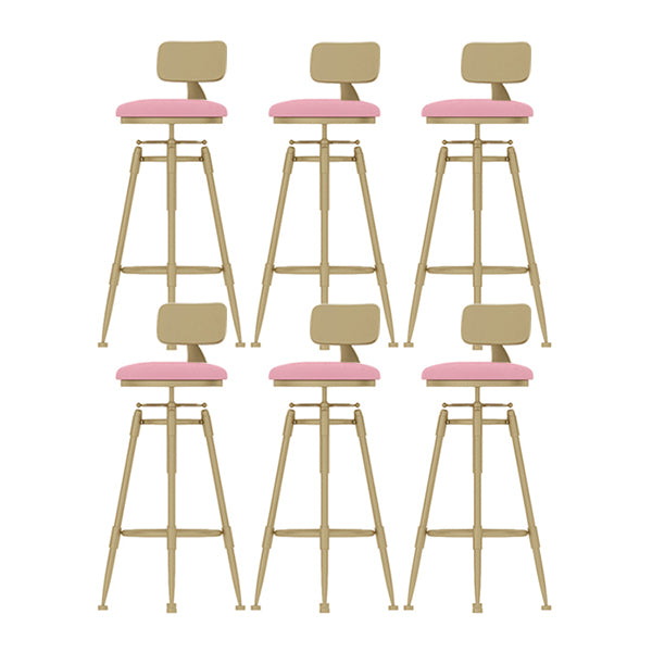 Contemporary Adjustable Height Swivel Round Bar Stool with Footrest