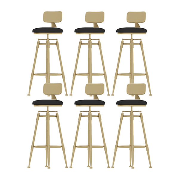 Contemporary Adjustable Height Swivel Round Bar Stool with Footrest