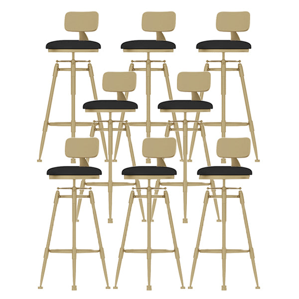 Contemporary Adjustable Height Swivel Round Bar Stool with Footrest