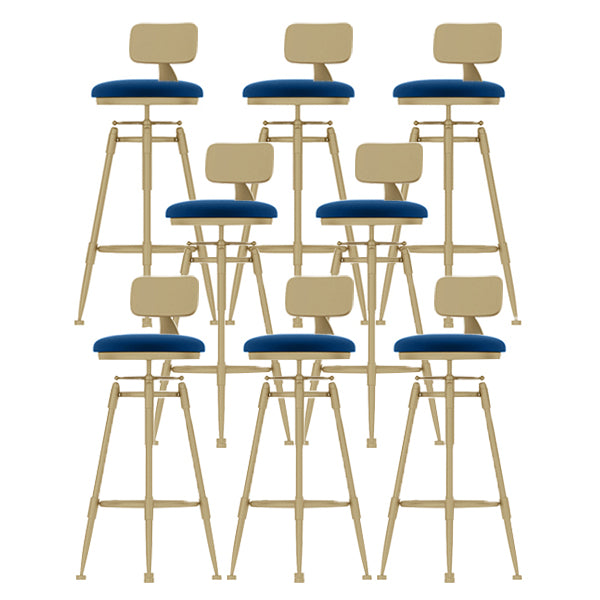 Contemporary Adjustable Height Swivel Round Bar Stool with Footrest