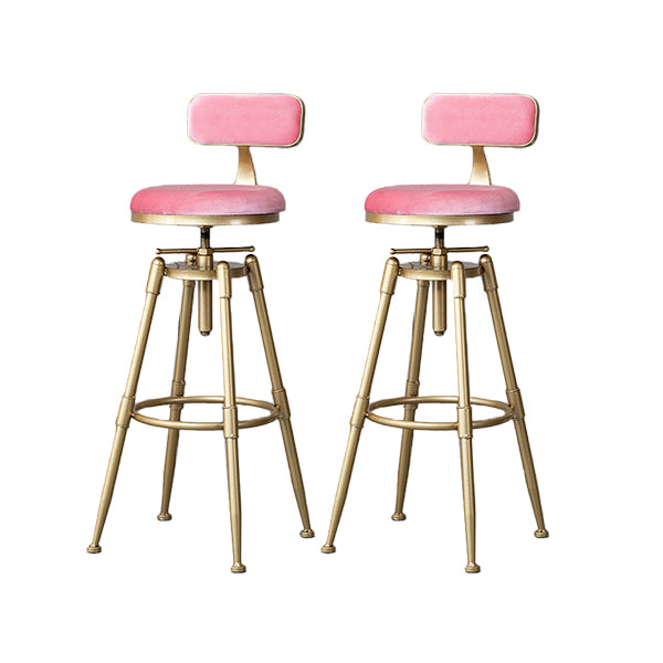 Contemporary Adjustable Height Swivel Round Bar Stool with Footrest