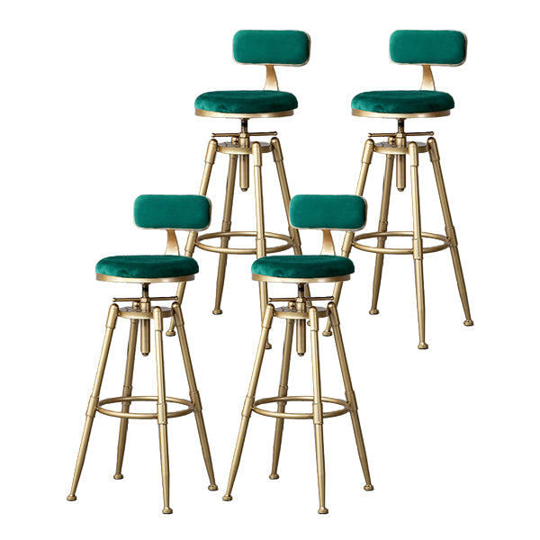 Contemporary Adjustable Height Swivel Round Bar Stool with Footrest