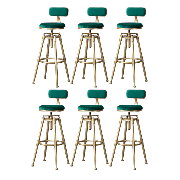 Contemporary Adjustable Height Swivel Round Bar Stool with Footrest