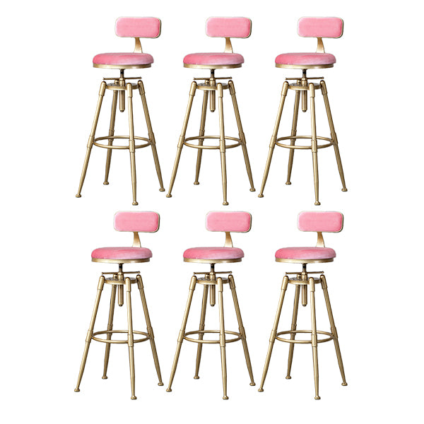 Contemporary Adjustable Height Swivel Round Bar Stool with Footrest