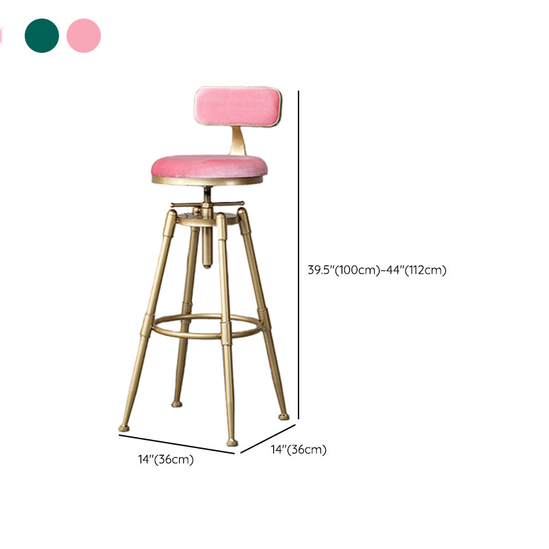 Contemporary Adjustable Height Swivel Round Bar Stool with Footrest