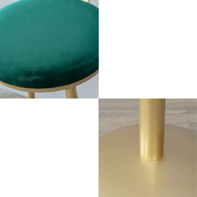 Metal Low Back Counter-height Stool with Footrest and Upholstered