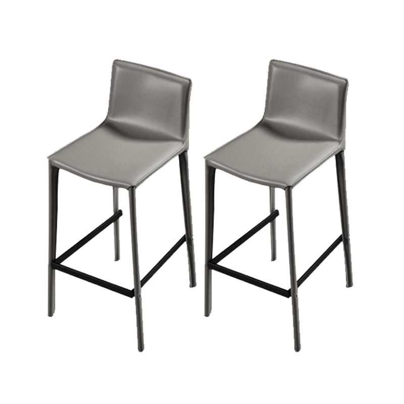 Contemporary Metal Legs Faux Leather Upholstered Living Room Bar Stool