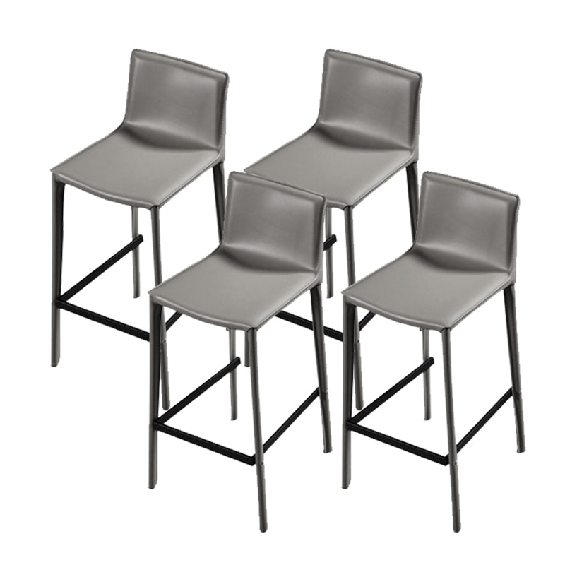 Contemporary Metal Legs Faux Leather Upholstered Living Room Bar Stool