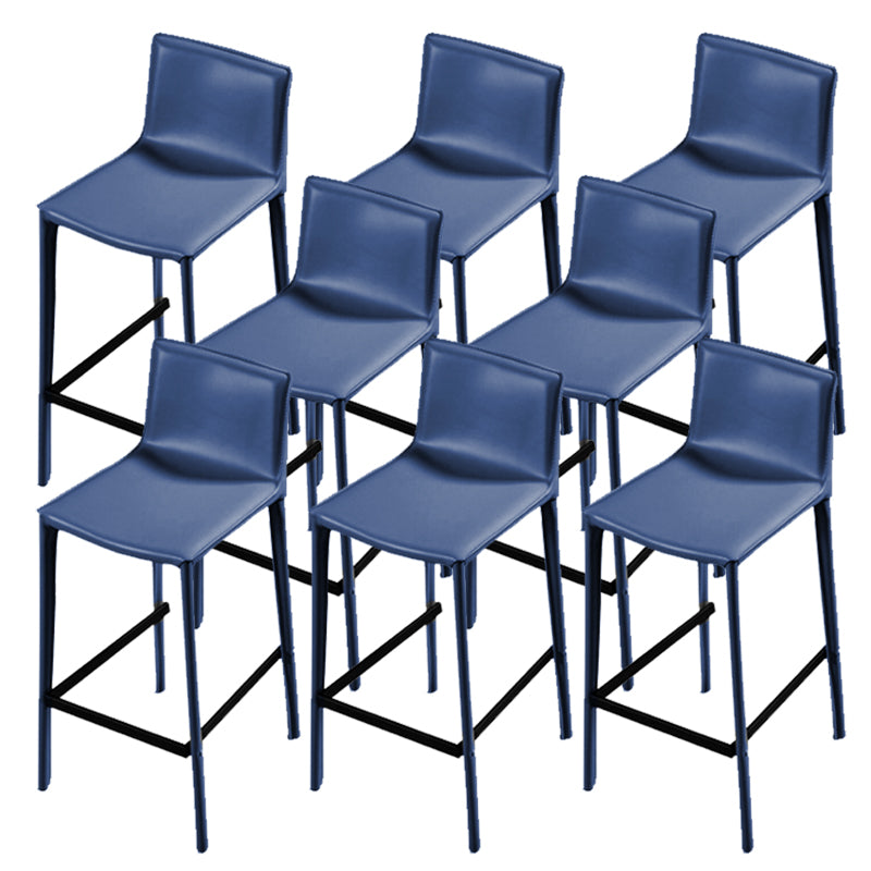 Contemporary Metal Legs Faux Leather Upholstered Living Room Bar Stool