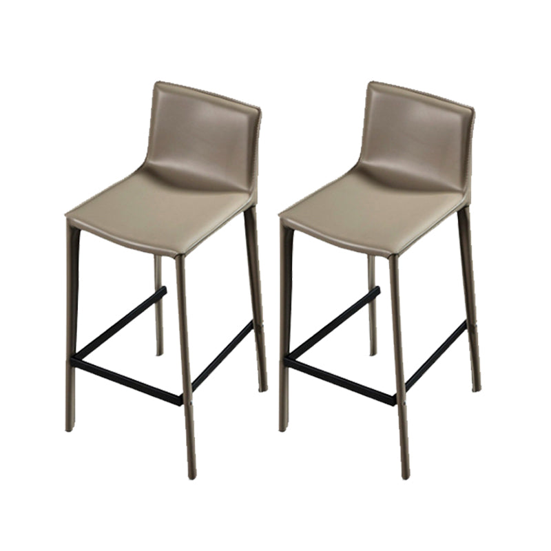 Contemporary Metal Legs Faux Leather Upholstered Living Room Bar Stool