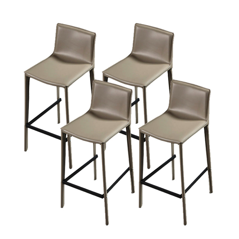 Contemporary Metal Legs Faux Leather Upholstered Living Room Bar Stool