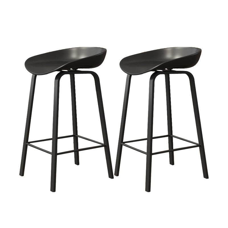 Indoor Contemporary Plastic Bucket Seat Bar Stool with Footrest