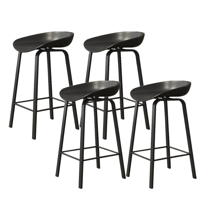 Indoor Contemporary Plastic Bucket Seat Bar Stool with Footrest