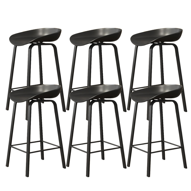 Indoor Contemporary Plastic Bucket Seat Bar Stool with Footrest