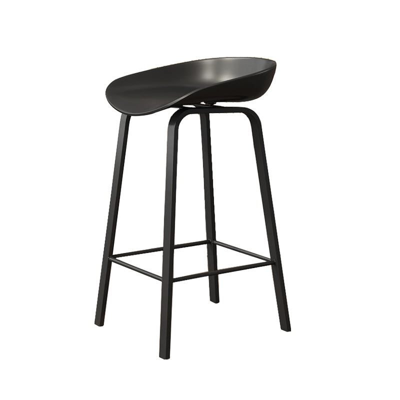 Indoor Contemporary Plastic Bucket Seat Bar Stool with Footrest