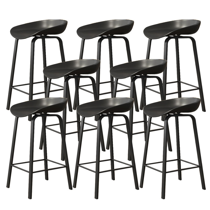 Indoor Contemporary Plastic Bucket Seat Bar Stool with Footrest