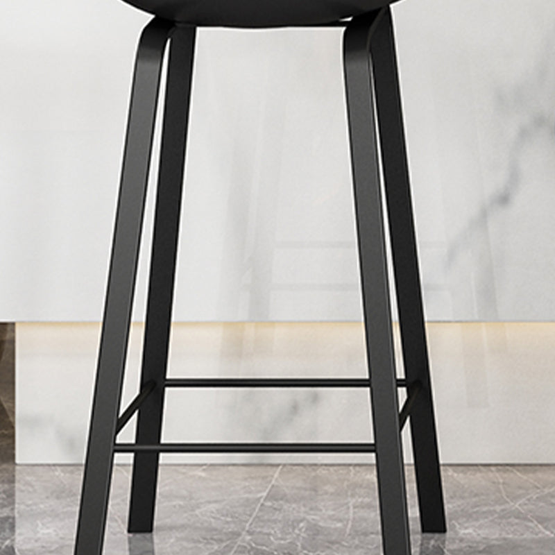 Indoor Contemporary Plastic Bucket Seat Bar Stool with Footrest