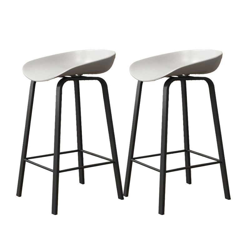 Indoor Contemporary Plastic Bucket Seat Bar Stool with Footrest