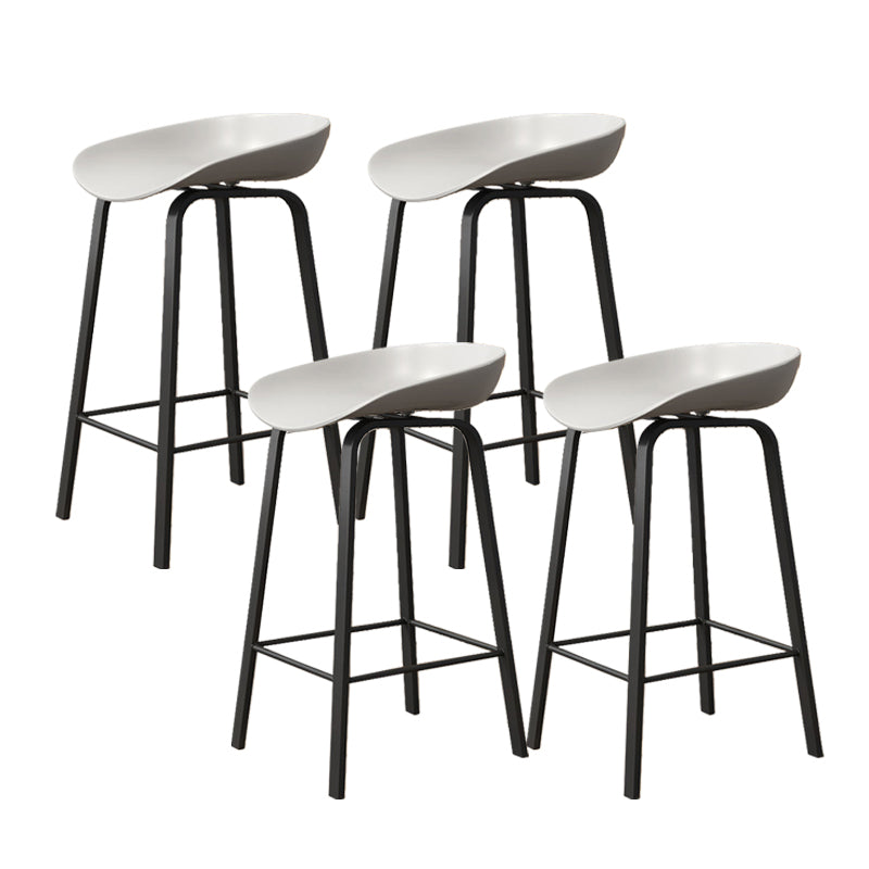 Indoor Contemporary Plastic Bucket Seat Bar Stool with Footrest