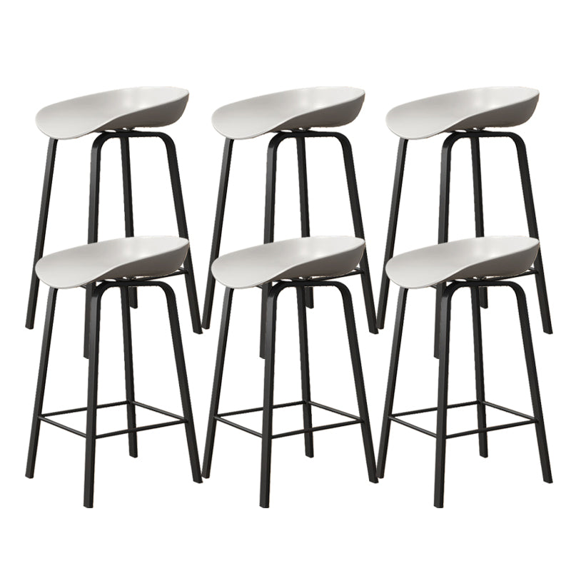 Indoor Contemporary Plastic Bucket Seat Bar Stool with Footrest