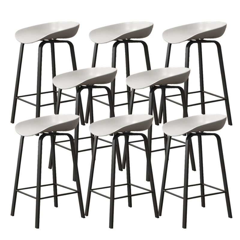 Indoor Contemporary Plastic Bucket Seat Bar Stool with Footrest
