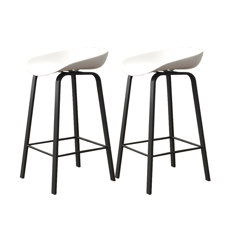 Indoor Contemporary Plastic Bucket Seat Bar Stool with Footrest