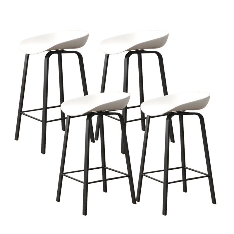Indoor Contemporary Plastic Bucket Seat Bar Stool with Footrest