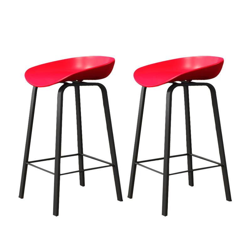 Indoor Contemporary Plastic Bucket Seat Bar Stool with Footrest