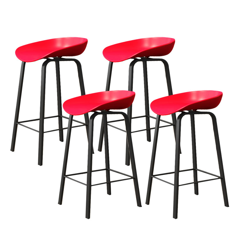 Indoor Contemporary Plastic Bucket Seat Bar Stool with Footrest