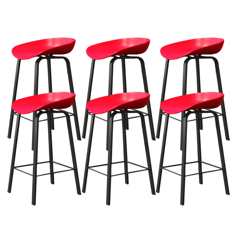 Indoor Contemporary Plastic Bucket Seat Bar Stool with Footrest