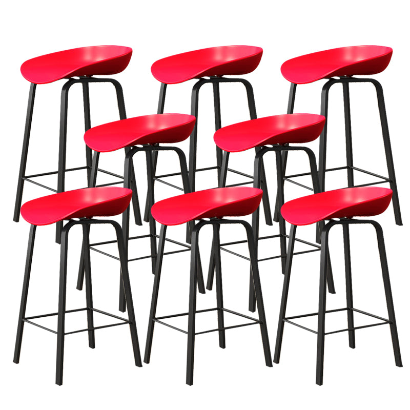 Indoor Contemporary Plastic Bucket Seat Bar Stool with Footrest