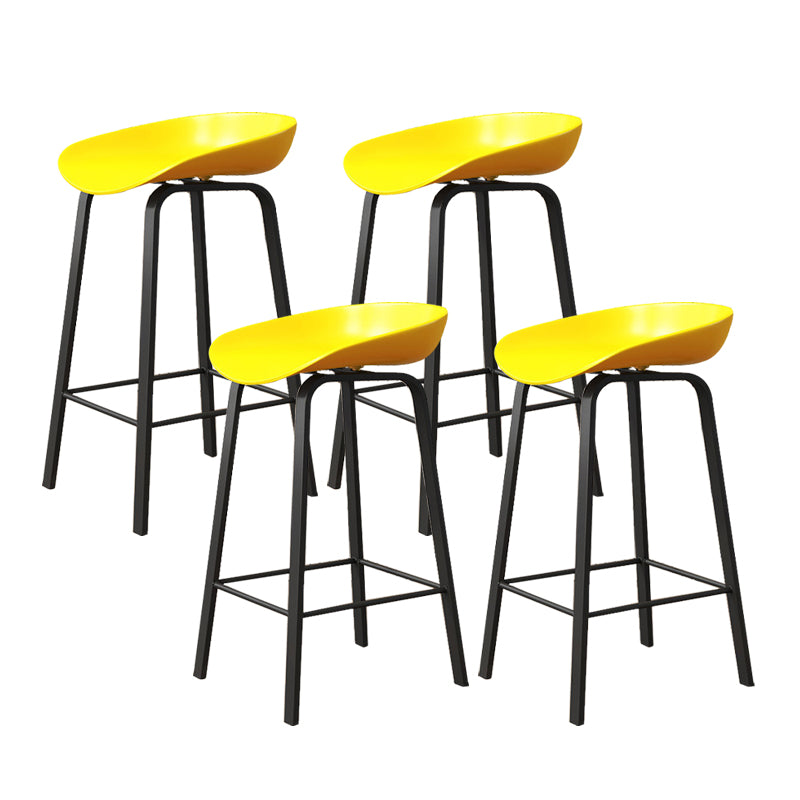Indoor Contemporary Plastic Bucket Seat Bar Stool with Footrest