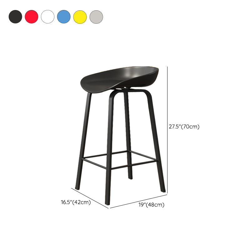 Indoor Contemporary Plastic Bucket Seat Bar Stool with Footrest