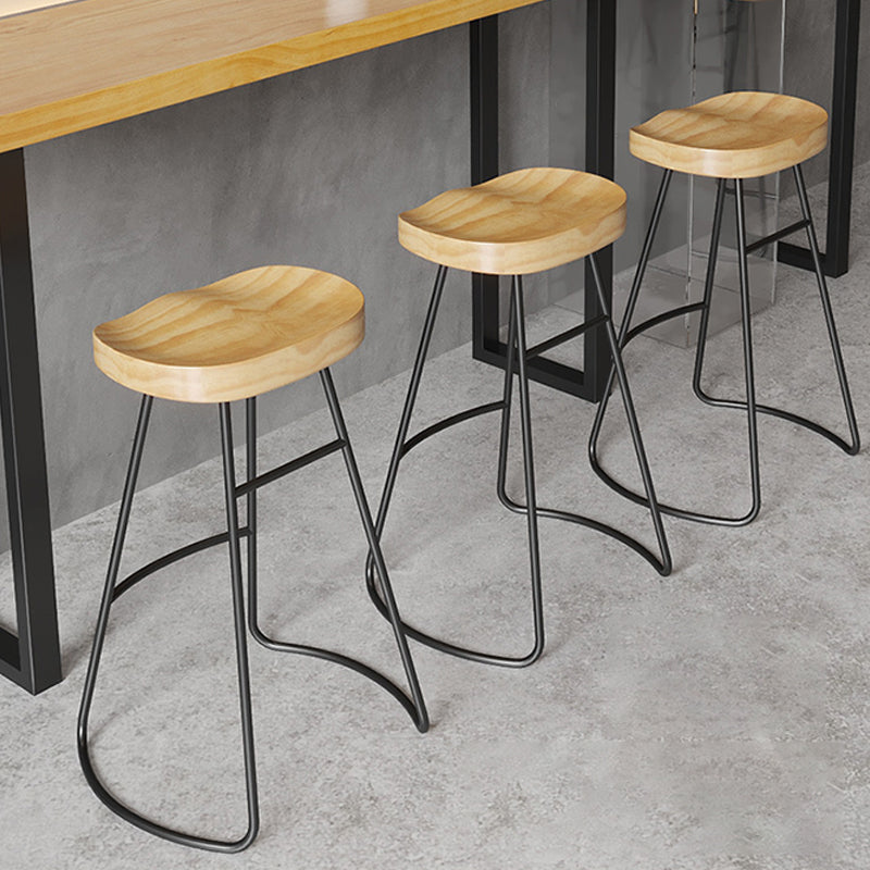 Modern Solid Wood Counter Height Stools with Footrest for Restaurant