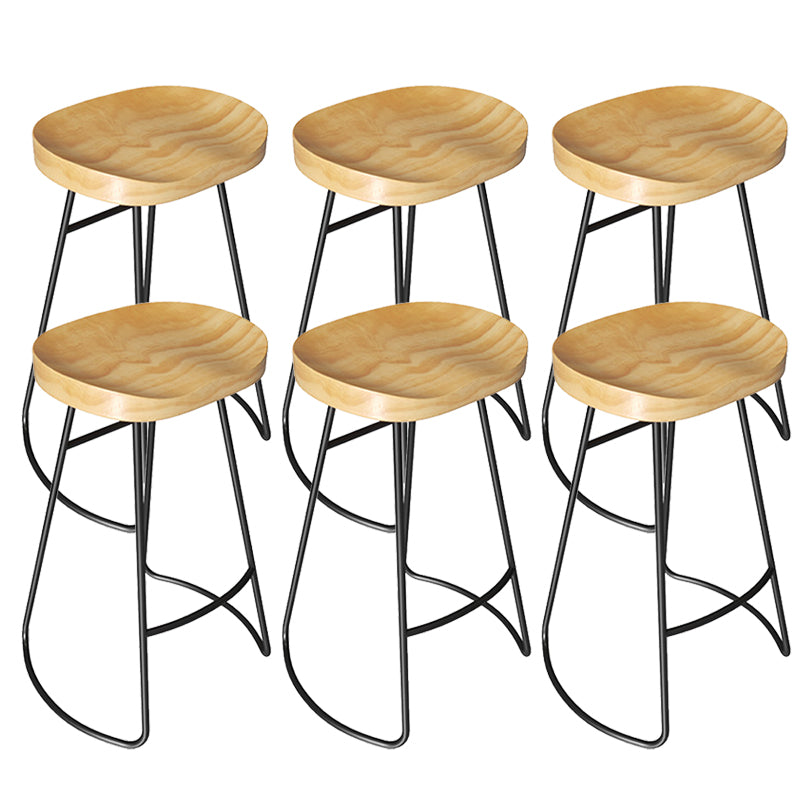 Modern Solid Wood Counter Height Stools with Footrest for Restaurant