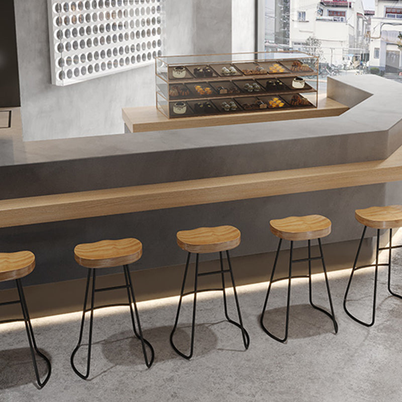 Modern Solid Wood Counter Height Stools with Footrest for Restaurant