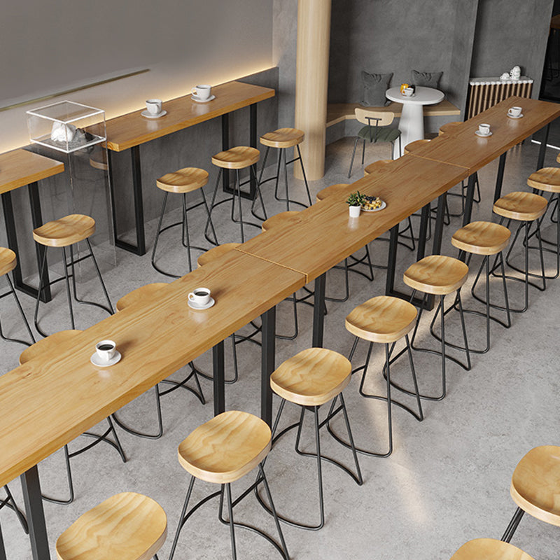 Modern Solid Wood Counter Height Stools with Footrest for Restaurant