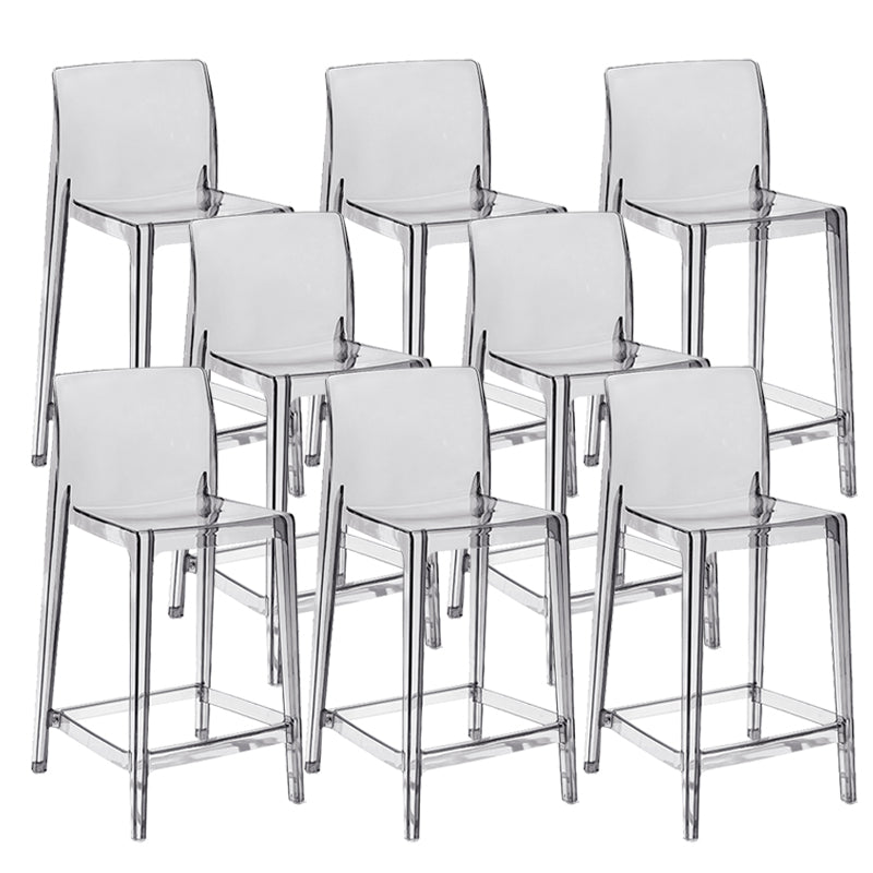 Contemporary Plastic Low Back Indoor Bar Stool with Footrest