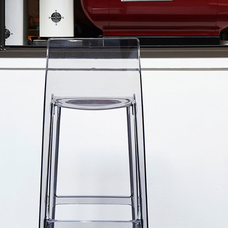 Contemporary Plastic Low Back Indoor Bar Stool with Footrest