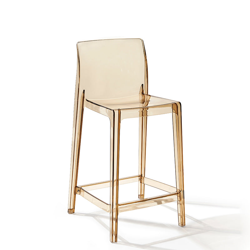Contemporary Plastic Low Back Indoor Bar Stool with Footrest